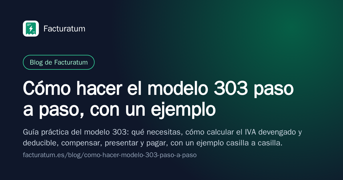Portada: Cómo hacer el modelo 303 paso a paso, con un ejemplo