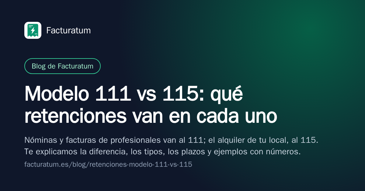 Portada: Modelo 111 vs 115: qué retenciones van en cada uno
